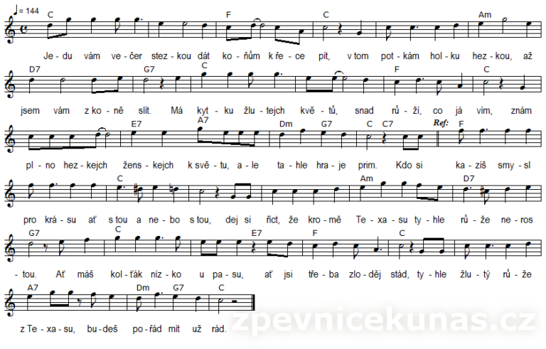 Spevník – Růže s Texasu (Ddur)