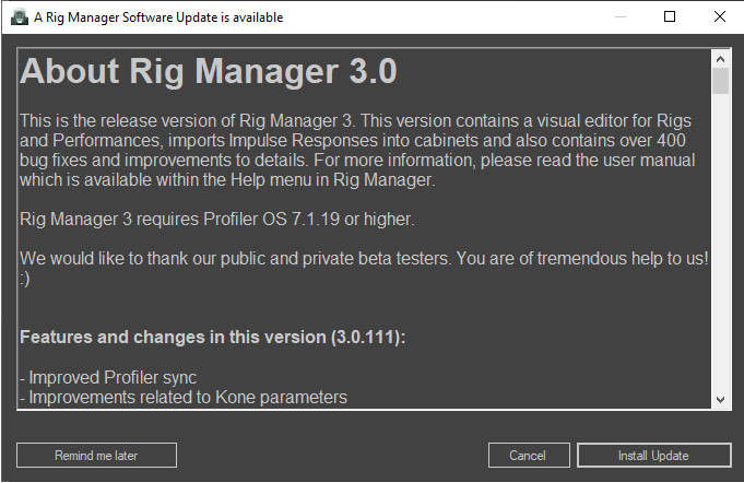 Kemper Profiler – Rig Manager 3.0