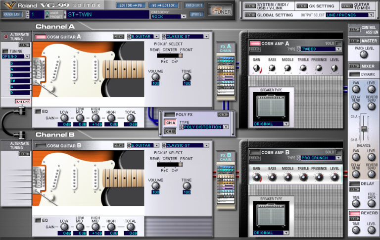Roland VG-99 Editor manuál
